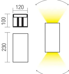 Redo 90552 - LED Vonkajšie nástenné svietidlo VARY 2xLED/10W/230V 3000K IP54 biela