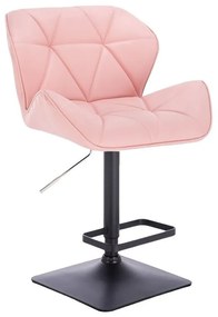 LuxuryForm Barová stolička MILANO na čiernej hranatej podstave - ružová