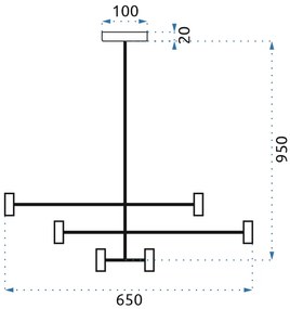 Toolight - Závesné svietidlo 12xE27 60W, čierna, OSW-05321