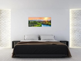Obraz - Lesná horská krajina (120x50 cm)