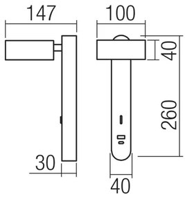 Redo 01-4640 - LED nástenné svietidlo SADES LED/6W/230V CRI 90 USB biela