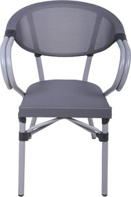 Sivá kovová záhradná stolička Toskana – Garden Pleasure