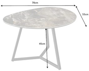 Keramický konferenčný stolík Paquita 70 cm taupe mramor