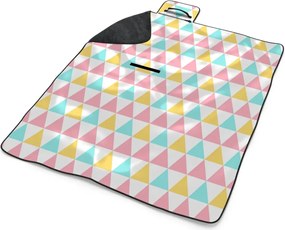Sablio Plážová deka Trojfarebné Trojuholníky: 200x140 cm
