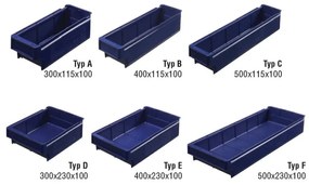 Regál s plastovými boxmi MAX - 1600 x 400 x 800 mm, 27x box E