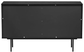 Čierna/prírodná nízka komoda v dekore duba 140x84 cm Stripe - Woodman