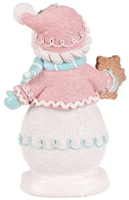 Vianočná dekorácia Snehuliak perníkový v pestrofarebnom oblečku, polyresin