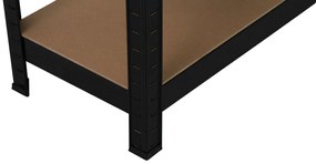 Kovový regál BestBerg BBMS-10B / 90 x 180 x 40 cm / 5 políc / čierna / hnedá