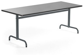 Stôl PLURAL, 1800x800x720 mm, linoleum - tmavošedá, antracit