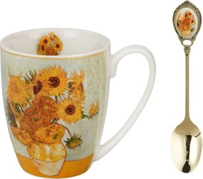Porcelánový hrnček s lyžičkou Van Gogh Sunflowers 360 ml