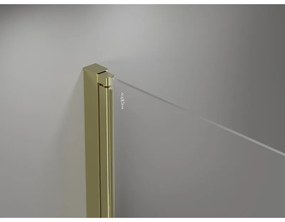 Mexen Mist-B Duo, 2-krídlový výklopný sprchový kút 90 x 90 cm, číre sklo, zlatý lesklý profil, 8A2-090-090-50-00