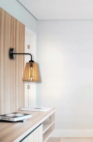 Nástenné LED svietidlo 1x E27 LOFT edison LED nad zrkadlo drevený kužeľ