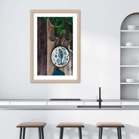 Gario Plagát Vyšívaný vták Farba rámu: Bez rámu, Rozmery: 70 x 100 cm
