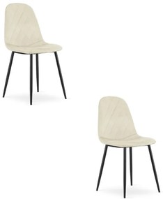 Set dvoch jedálenských stoličiek ASTI zamatový béžový (2 ks)
