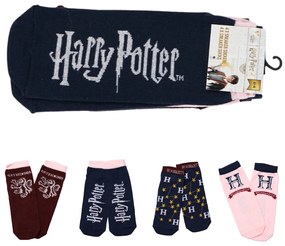 Ponožky HOGWARTS modro-ružové, 4 páry - rôzne veľkosti Veľkosť: 43 - 46