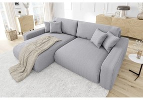 Svetlosivá menčestrová rozkladacia rohová pohovka (variabilná) Sara – Ropez