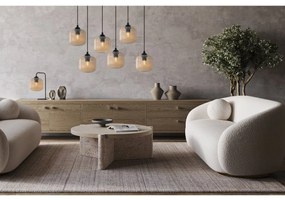 Stolná lampa Riffle, 1x medové sklenené tienidlo