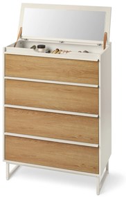 Komoda »LEEG« so 4 zásuvkami a zrkadlom