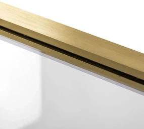 Rea Rapid Slide, sprchovací kút s posuvnými dverami 140(dvere) x 90(stena), 6mm číre sklo, zlatý matný profil, KPL-K5656