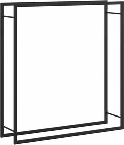 vidaXL Stojan na krbové drevo matný čierny 110x28x116 cm oceľ