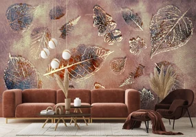 Gario Fototapeta Listy v retro štýle Materiál: Vliesová, Rozmery: 300 x 210 cm