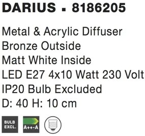 Moderné stropné svietidlo Darius 40 Brondz