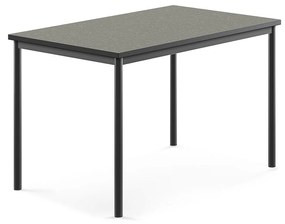 Stôl SONITUS, 1200x800x760 mm, linoleum - tmavošedá, antracit