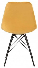 Nemecko -  Dizajnová stolička SCANDINAVIA MEISTERSTÜCK horčicovo žltá, zamat
