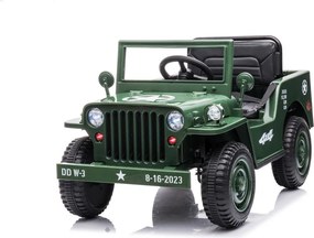 LEAN CARS Elektrické autíčko na akumulátor JH-103 armádne zelené 4x4