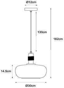 Lucide 45408/30/62 - Luster na lanku ILONA 1xE27/40W/230V pr. 30 cm čierna/béžová