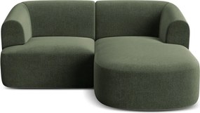 Zelená zamatová rohová pohovka (pravý roh/s leňoškou) Campi – Cosmopolitan Design