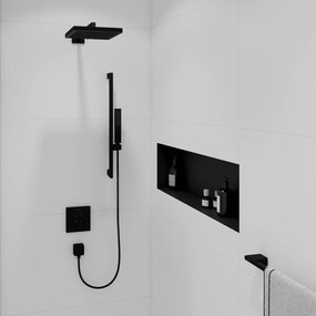 Hansgrohe Pulsify E, sprchová súprava 100 1jet EcoSmart+ so sprchovou tyčou 650 mm, čierna matná, HAN-24371670