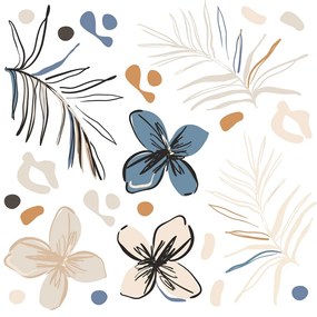 Samolepiaca dekorácia Vector graphic florals, 30 x 30 cm