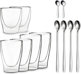 Feelino DUOS, dvojstenné poháre, 2 x 80, 310, 400 ml, vrátane lyžičky