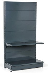 Predajný regál obojstranný, plné steny, 1600 x 1000 x 900 mm, prídavný, antracit
