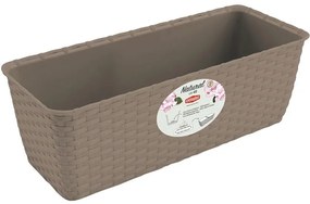Truhlík samozavlažovací NATURAL plastový 40x16x13cm hnědo šedý