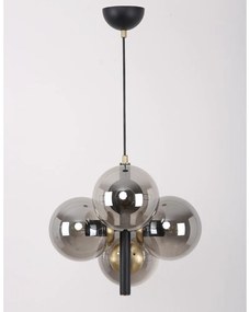 Čierne/sivé závesné svietidlo so skleneným tienidlom ø 15 cm Forte – Squid Lighting