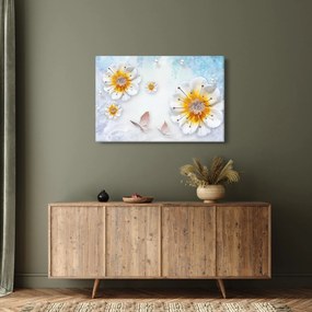 Obraz - Kompozícia s kvetmi a motýľmi (90x60 cm)