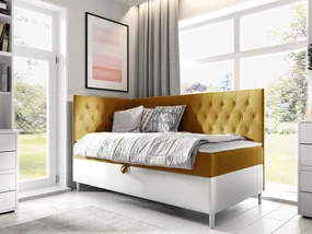 Kontinentálna posteľ Junior Gerdise 3, Strana: ľavá, Rozmer postele: 80x200, Dostupné poťahy: ekokoža Soft 017 (biela) + Fresh 37