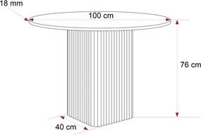 Okrúhly jedálenský stôl MELIKE biela matná 100 cm