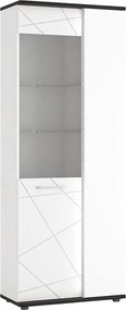 Vitrína Venezia VENV01R 2D alpská biela/dub vicenza čierna/mdf biela l