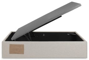 Béžová čalúnená jednolôžková posteľ s úložným priestorom 90x190 cm Matters – Kave Home