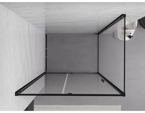 Mexen Exo, sprchovací kút s krídlovými dverami 130 x 100 cm, 6mm číre sklo, čierny profil, 819-130-100-70-00