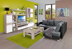 Obývacia stena Zumba, dub pieskový/biela