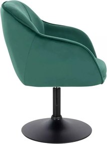 LuxuryForm DESIGN Stolička AVOLA VELUR na čiernom tanieri - zelená