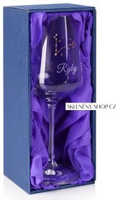 Darčeková krabička na pohár na víno s fialovým saténom