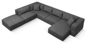 Tmavosivá rohová pohovka do "U", ľavý roh Esther – Milo Casa