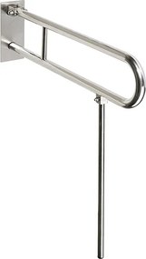 Bemeta Design HELP: Madlo, 750 mm, v tvare U, sklopné, s opornou nohou, s krytkou, nerez, mat - 301307302N