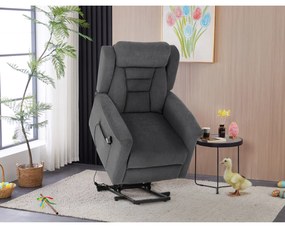 Autronic - Relaxační křeslo s elektrickým ovládáním, pomoc při vstávání, potah šedá látka, 2 motory - TV-7072 GREY2 AKCE NOVINKA