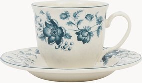 Keramické šálky na čaj's podšálkami Margaux, 12 ks